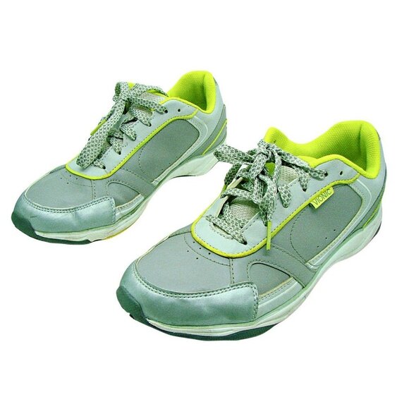 Vionic Womens Zen Gray Green Lace Up Low Top Sneaker Shoes JA14RS Size US 8.5 M - Picture 1 of 12